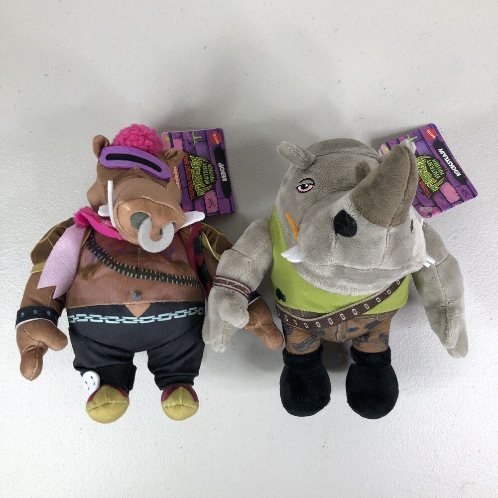Teenage Mutant Ninja Turtles Mutant Mayhem Bebop Rocksteady 8" Plush Stuffed Toy